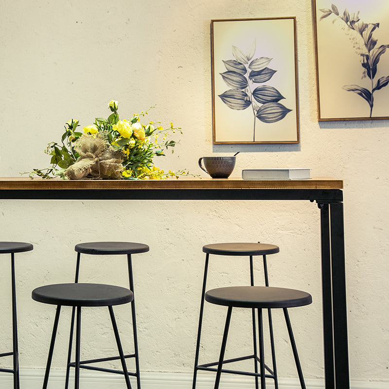 Set tavolo da bar rettangolare industriale Set tavolo da bar in legno marrone da 1/2/7 pezzi