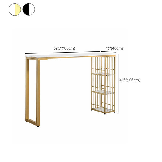 Glam Style Stone Pub Dining Set 1/2/3 Pcs Rectangular Pub Set for Indoor