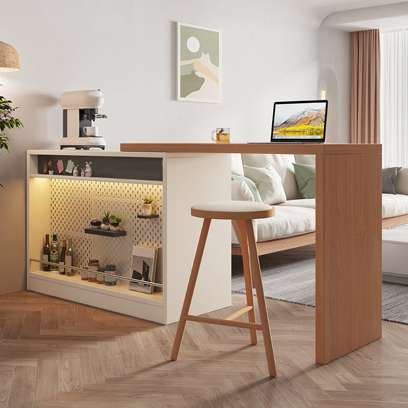 Tavolo da bancone moderno rettangolare in legno Set tavolo da bar da 2 pezzi per soggiorno