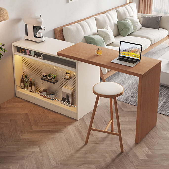 Tavolo da bancone moderno rettangolare in legno Set tavolo da bar da 2 pezzi per soggiorno