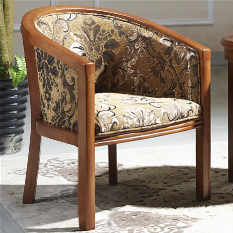 Brown Solid Wood Frame Dining Arm Chair Indoor Upholstered Arm Chair Clearhalo 'Dining Chairs' 'Dining Tables & Seating' 'dining_chair' 'furn' 'furn_dining_chair' 'Furniture' 'Kitchen & Dining Furniture' 7531370