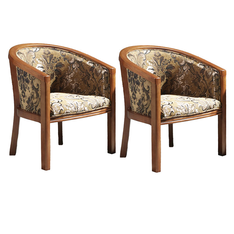 Brown Solid Wood Frame Dining Arm Chair Indoor Upholstered Arm Chair 2 Piece Set Clearhalo 'Dining Chairs' 'Dining Tables & Seating' 'dining_chair' 'furn' 'furn_dining_chair' 'Furniture' 'Kitchen & Dining Furniture' 7531371