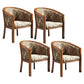 Brown Solid Wood Frame Dining Arm Chair Indoor Upholstered Arm Chair 4 Piece Set Clearhalo 'Dining Chairs' 'Dining Tables & Seating' 'dining_chair' 'furn' 'furn_dining_chair' 'Furniture' 'Kitchen & Dining Furniture' 7531372