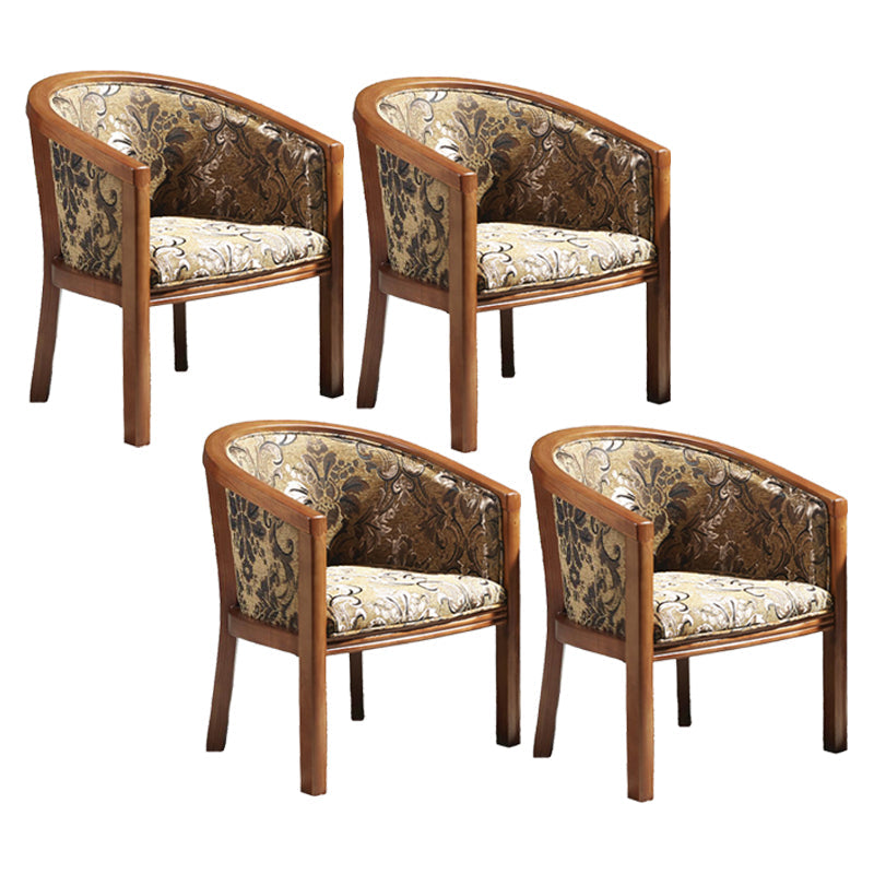 Brown Solid Wood Frame Dining Arm Chair Indoor Upholstered Arm Chair 4 Piece Set Clearhalo 'Dining Chairs' 'Dining Tables & Seating' 'dining_chair' 'furn' 'furn_dining_chair' 'Furniture' 'Kitchen & Dining Furniture' 7531372