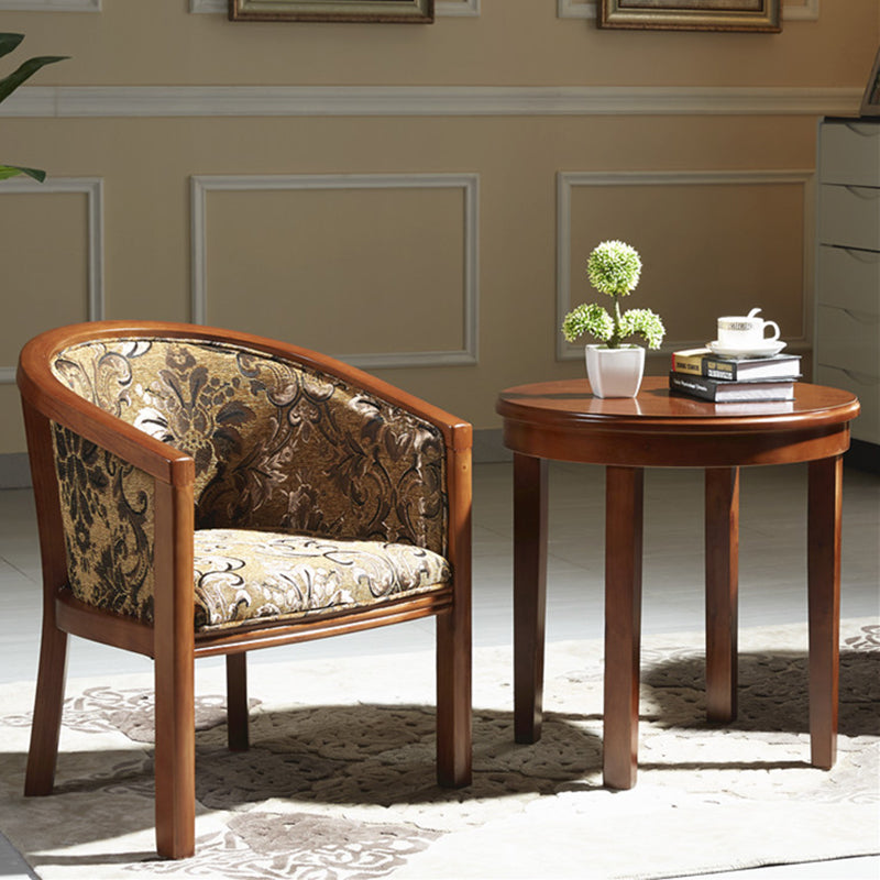 Brown Solid Wood Frame Dining Arm Chair Indoor Upholstered Arm Chair Clearhalo 'Dining Chairs' 'Dining Tables & Seating' 'dining_chair' 'furn' 'furn_dining_chair' 'Furniture' 'Kitchen & Dining Furniture' 7531373