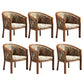 Brown Solid Wood Frame Dining Arm Chair Indoor Upholstered Arm Chair 6 Piece Set Clearhalo 'Dining Chairs' 'Dining Tables & Seating' 'dining_chair' 'furn' 'furn_dining_chair' 'Furniture' 'Kitchen & Dining Furniture' 7531374