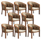 Brown Solid Wood Frame Dining Arm Chair Indoor Upholstered Arm Chair 8 Piece Set Clearhalo 'Dining Chairs' 'Dining Tables & Seating' 'dining_chair' 'furn' 'furn_dining_chair' 'Furniture' 'Kitchen & Dining Furniture' 7531376