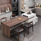 Extendable Rectangle Dining Table Wood Frame Dining Table for Dining Room
