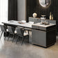 Rectangle Stone Top Dining Table Extendable Dining Table for Dining Room