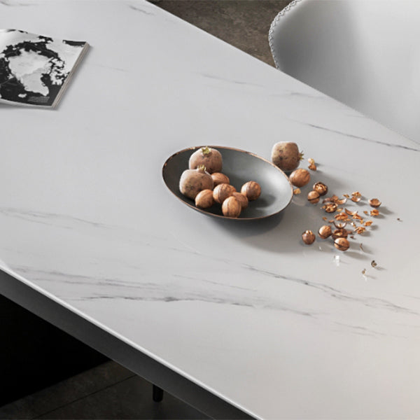 Rectangle Stone Top Dining Table Extendable Dining Table for Dining Room