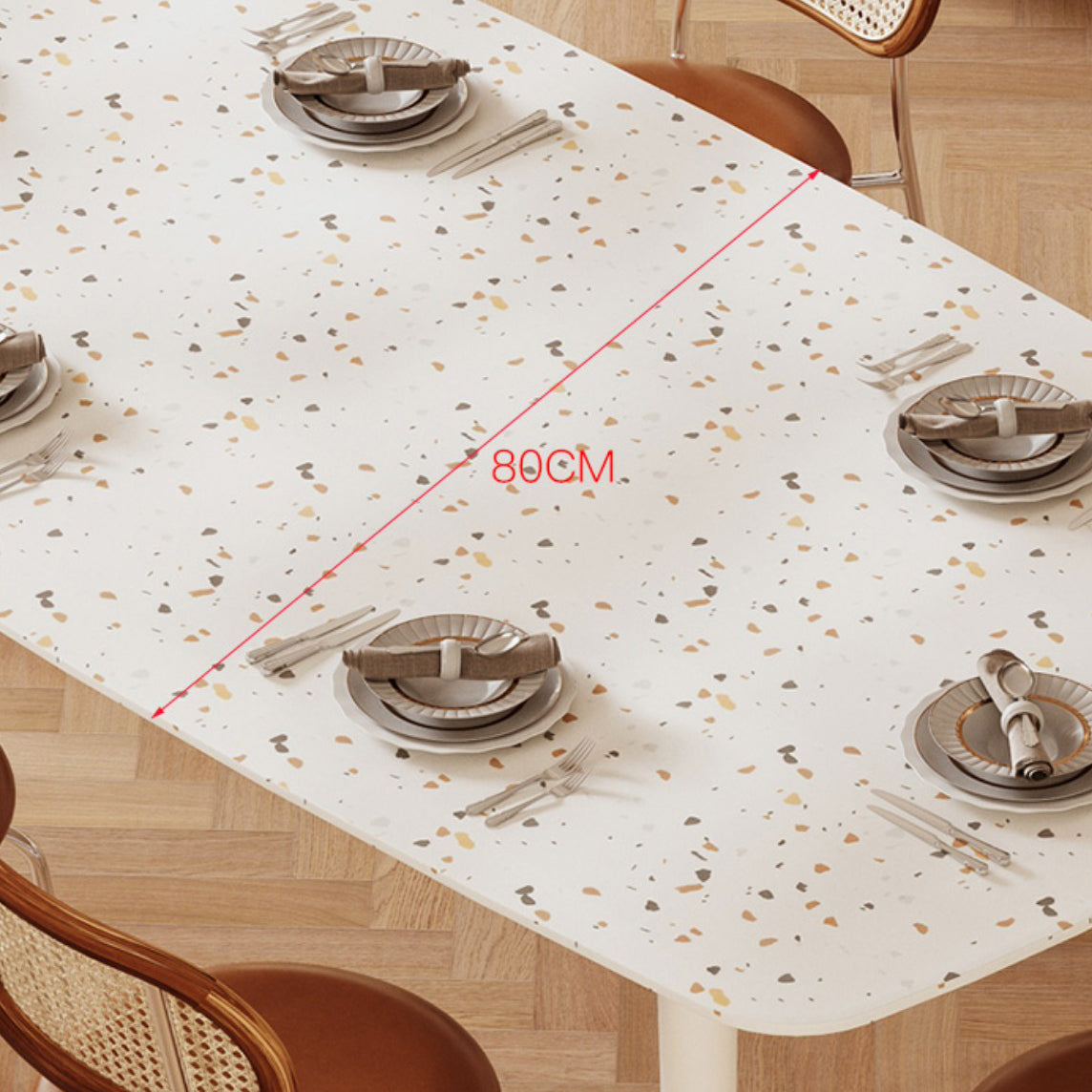 Modern Stone White Dining Table Ash Wood Base for Dining Room Clearhalo 'Dining Tables & Seating' 'Dining Tables' 'dining_table' 'furn' 'furn_dining_table' 'Furniture' 'Kitchen & Dining Furniture' 7531487