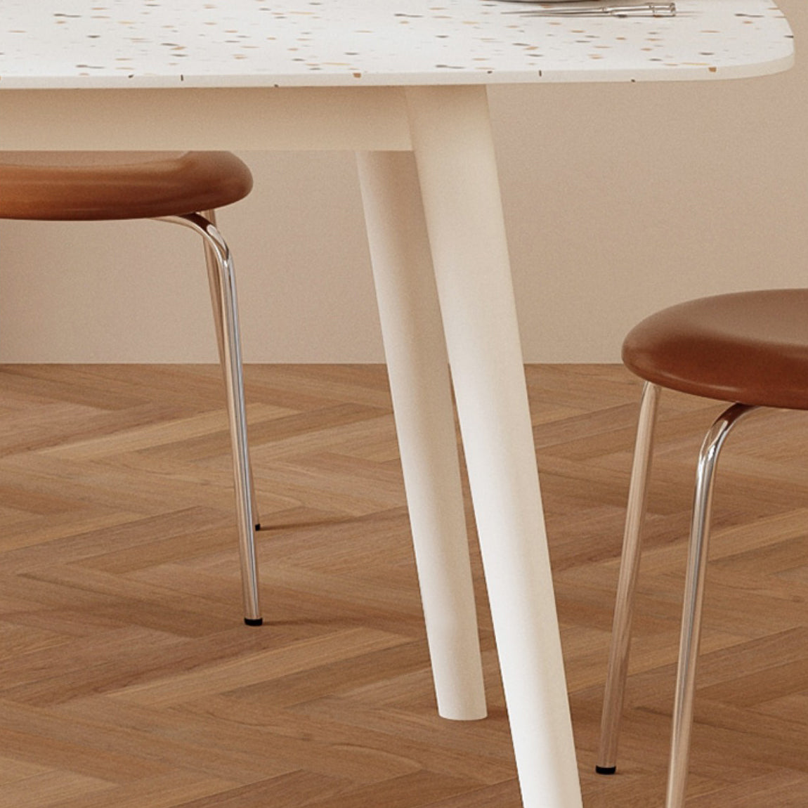 Modern Stone White Dining Table Ash Wood Base for Dining Room Clearhalo 'Dining Tables & Seating' 'Dining Tables' 'dining_table' 'furn' 'furn_dining_table' 'Furniture' 'Kitchen & Dining Furniture' 7531490
