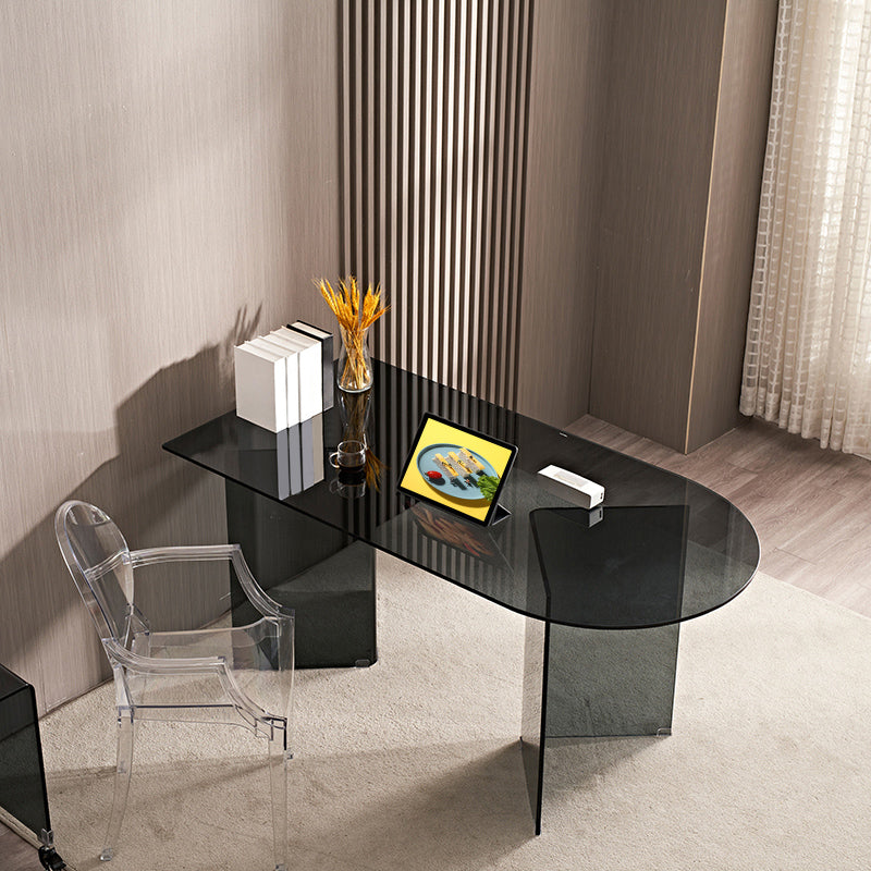 Modern Tempered Glass Dining Table Glass Base for Dining Room Clearhalo 'Dining Tables & Seating' 'Dining Tables' 'dining_table' 'furn' 'furn_dining_table' 'Furniture' 'Kitchen & Dining Furniture' 7531496