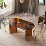 Modern Tempered Glass Dining Table Glass Base for Dining Room Clearhalo 'Dining Tables & Seating' 'Dining Tables' 'dining_table' 'furn' 'furn_dining_table' 'Furniture' 'Kitchen & Dining Furniture' 7531498