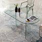 Modern Tempered Glass Dining Table Glass Base for Dining Room Oval White Clearhalo 'Dining Tables & Seating' 'Dining Tables' 'dining_table' 'furn' 'furn_dining_table' 'Furniture' 'Kitchen & Dining Furniture' 7531499