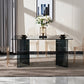 Modern Tempered Glass Dining Table Glass Base for Dining Room Clearhalo 'Dining Tables & Seating' 'Dining Tables' 'dining_table' 'furn' 'furn_dining_table' 'Furniture' 'Kitchen & Dining Furniture' 7531501