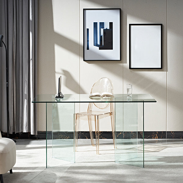 Modern Tempered Glass Dining Table Glass Base for Dining Room Clearhalo 'Dining Tables & Seating' 'Dining Tables' 'dining_table' 'furn' 'furn_dining_table' 'Furniture' 'Kitchen & Dining Furniture' 7531503