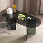 Modern Tempered Glass Dining Table Glass Base for Dining Room Free Form Black Clearhalo 'Dining Tables & Seating' 'Dining Tables' 'dining_table' 'furn' 'furn_dining_table' 'Furniture' 'Kitchen & Dining Furniture' 7531508