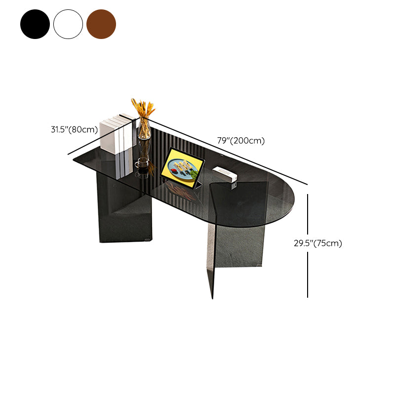 Modern Tempered Glass Dining Table Glass Base for Dining Room Clearhalo 'Dining Tables & Seating' 'Dining Tables' 'dining_table' 'furn' 'furn_dining_table' 'Furniture' 'Kitchen & Dining Furniture' 7531528
