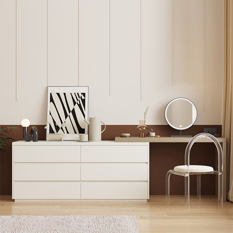 Modern With Drawer Solid Wood Lighted Mirror Bedroom Make-up Vanity Clearhalo 'Bedroom Furniture' 'furn' 'furn_makeup_vanities' 'Furniture' 'Makeup Vanities' 'makeup_vanities' 7532896