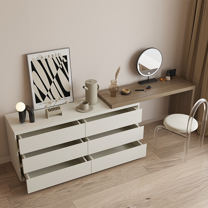 Modern With Drawer Solid Wood Lighted Mirror Bedroom Make-up Vanity Clearhalo 'Bedroom Furniture' 'furn' 'furn_makeup_vanities' 'Furniture' 'Makeup Vanities' 'makeup_vanities' 7532906