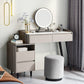 Contemporary Gray Lighted Mirror Bedroom Wood With Drawer Dressing Table
