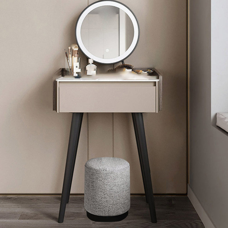 Contemporary Gray Lighted Mirror Bedroom Wood With Drawer Dressing Table