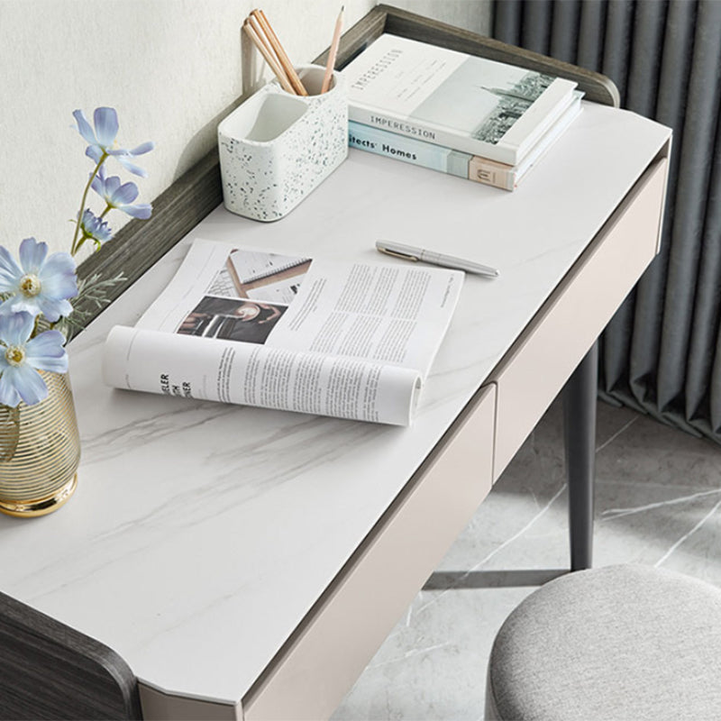 Contemporary Gray Lighted Mirror Bedroom Wood With Drawer Dressing Table