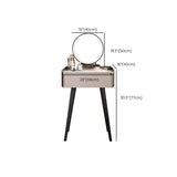 Contemporary Gray Lighted Mirror Bedroom Wood With Drawer Dressing Table