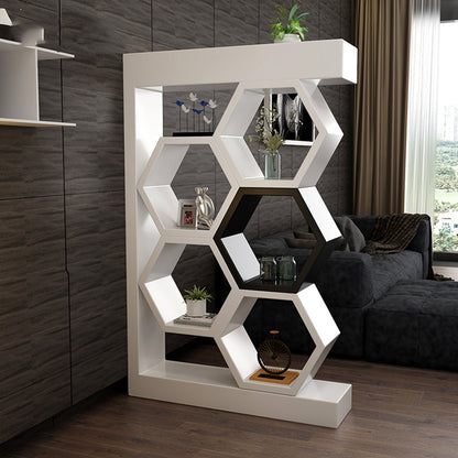 Contemporary 1-Door 78.74" H Cabinet Wooden Accent Chest with Shelf White-Black Cabinet Not Included Clearhalo 'Cabinets & Chests' 'cabinets_chests' 'furn' 'furn_cabinets_chests' 'Furniture' 'Living Room Furniture' 7532994