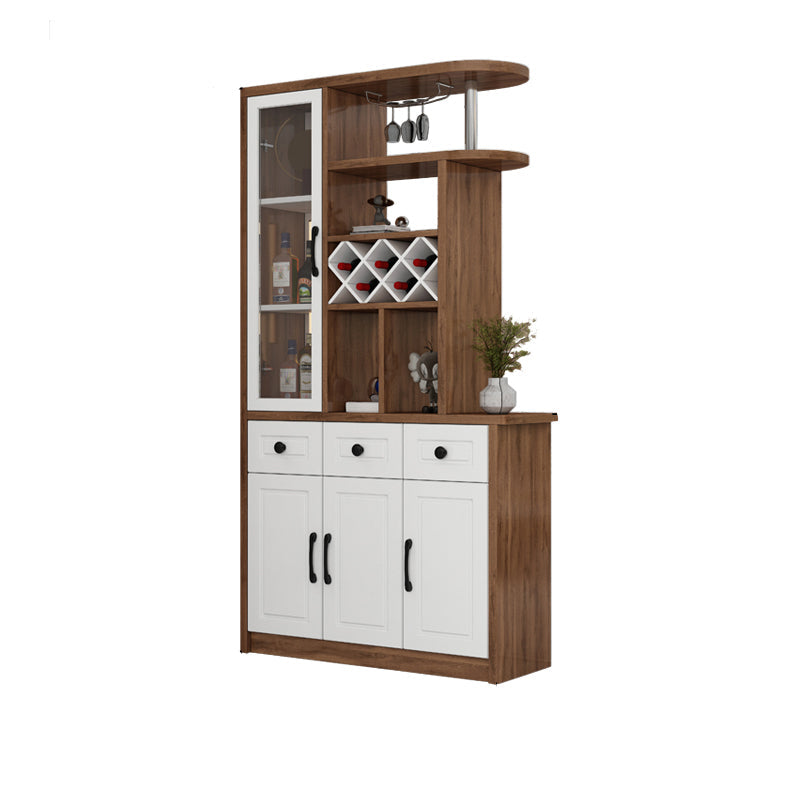 Modern 78.74" H Cabinet with Door Wooden Accent Cabinet with Drawer 39"L x 14"W x 79"H Walnut White Clearhalo 'Cabinets & Chests' 'cabinets_chests' 'furn' 'furn_cabinets_chests' 'Furniture' 'Living Room Furniture' 7533003