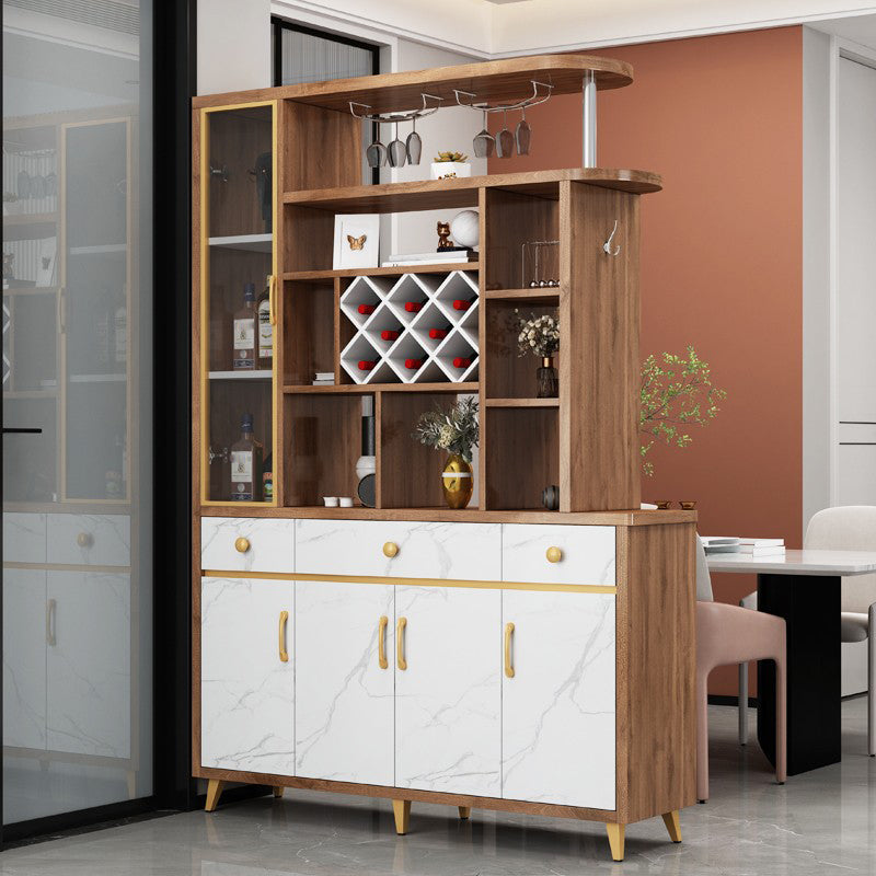 Modern 78.74" H Cabinet with Door Wooden Accent Cabinet with Drawer 55"L x 14"W x 79"H Walnut White Clearhalo 'Cabinets & Chests' 'cabinets_chests' 'furn' 'furn_cabinets_chests' 'Furniture' 'Living Room Furniture' 7533021