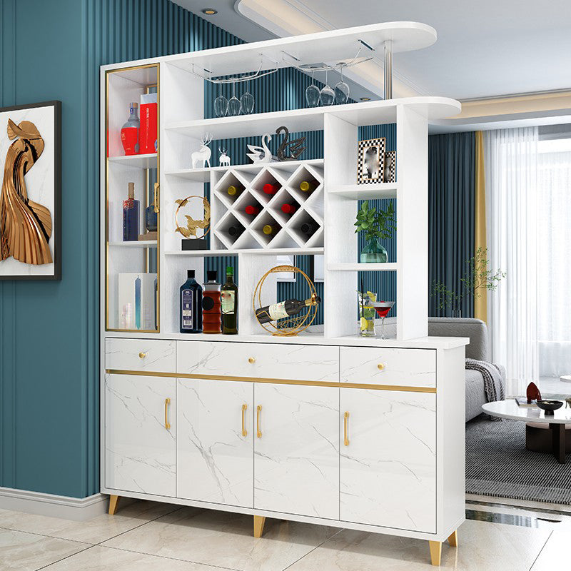 Modern 78.74" H Cabinet with Door Wooden Accent Cabinet with Drawer 63"L x 14"W x 79"H White Clearhalo 'Cabinets & Chests' 'cabinets_chests' 'furn' 'furn_cabinets_chests' 'Furniture' 'Living Room Furniture' 7533024