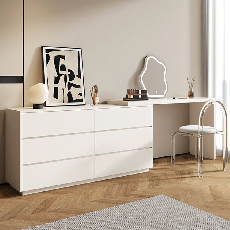 Contemporary Bedroom With Drawer White Solid Wood Lighted Mirror Dressing Table Clearhalo 'Bedroom Furniture' 'furn' 'furn_makeup_vanities' 'Furniture' 'Makeup Vanities' 'makeup_vanities' 7533203