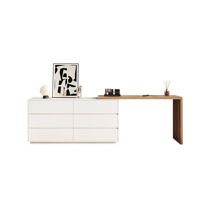 Contemporary Bedroom With Drawer White Solid Wood Lighted Mirror Dressing Table Natural Clearhalo 'Bedroom Furniture' 'furn' 'furn_makeup_vanities' 'Furniture' 'Makeup Vanities' 'makeup_vanities' 7533204