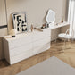 Contemporary Bedroom With Drawer White Solid Wood Lighted Mirror Dressing Table