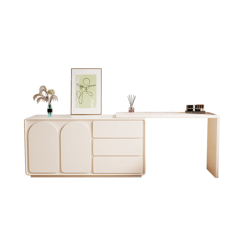White Contemporary Wood Mirror Bedroom With Drawer Dressing Table