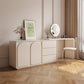White Contemporary Wood Mirror Bedroom With Drawer Dressing Table