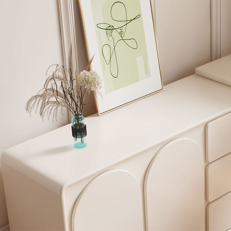 White Contemporary Wood Mirror Bedroom With Drawer Dressing Table