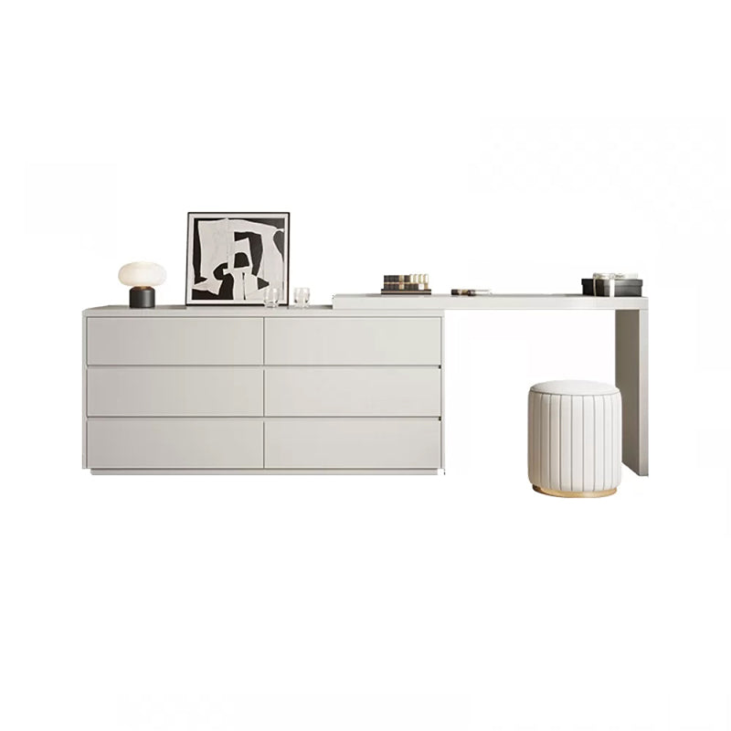 Contemporary With Drawer Solid Wood Mirror White Bedroom Make-up Vanity