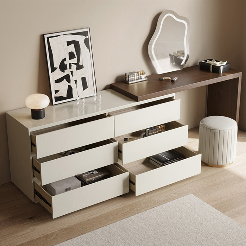 Contemporary With Drawer Solid Wood Mirror White Bedroom Make-up Vanity Clearhalo 'Bedroom Furniture' 'furn' 'furn_makeup_vanities' 'Furniture' 'Makeup Vanities' 'makeup_vanities' 7533297