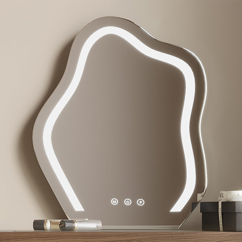Contemporary With Drawer Solid Wood Mirror White Bedroom Make-up Vanity Clearhalo 'Bedroom Furniture' 'furn' 'furn_makeup_vanities' 'Furniture' 'Makeup Vanities' 'makeup_vanities' 7533302