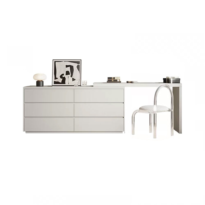 Contemporary With Drawer Solid Wood Mirror White Bedroom Make-up Vanity Makeup Vanity & Chair White Clearhalo 'Bedroom Furniture' 'furn' 'furn_makeup_vanities' 'Furniture' 'Makeup Vanities' 'makeup_vanities' 7533308