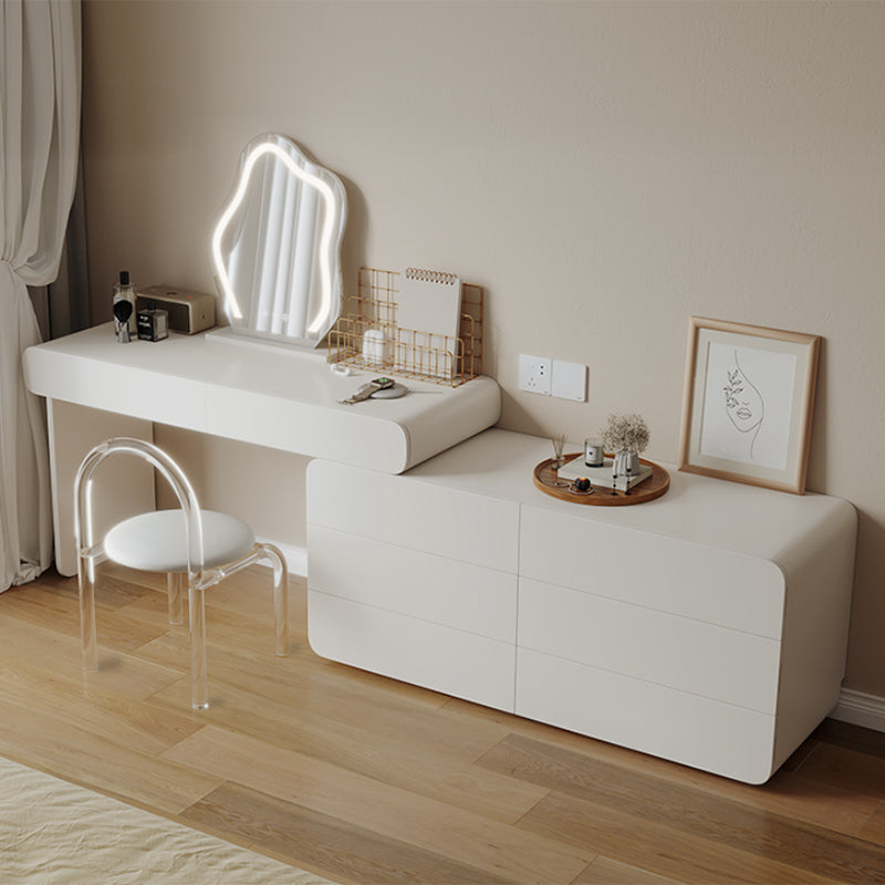 Contemporary Solid Wood With Drawer Lighted Mirror Bedroom Make-up Vanity