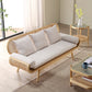 Tropical Corduroy Sofa in Solid Wood Linen Sofa for Living Room