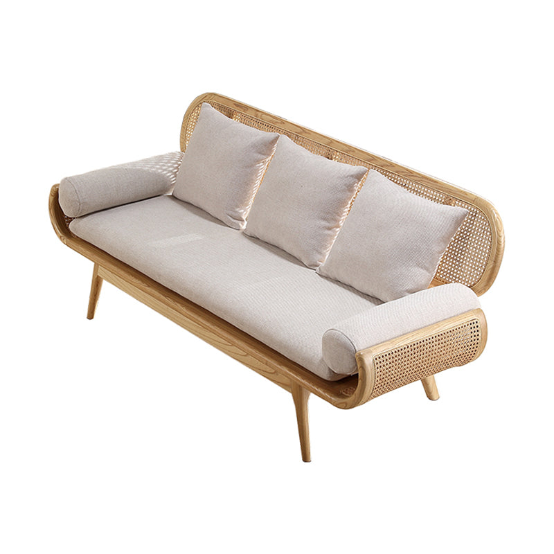 Tropical Corduroy Sofa in Solid Wood Linen Sofa for Living Room