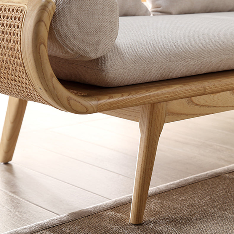 Tropical Corduroy Sofa in Solid Wood Linen Sofa for Living Room