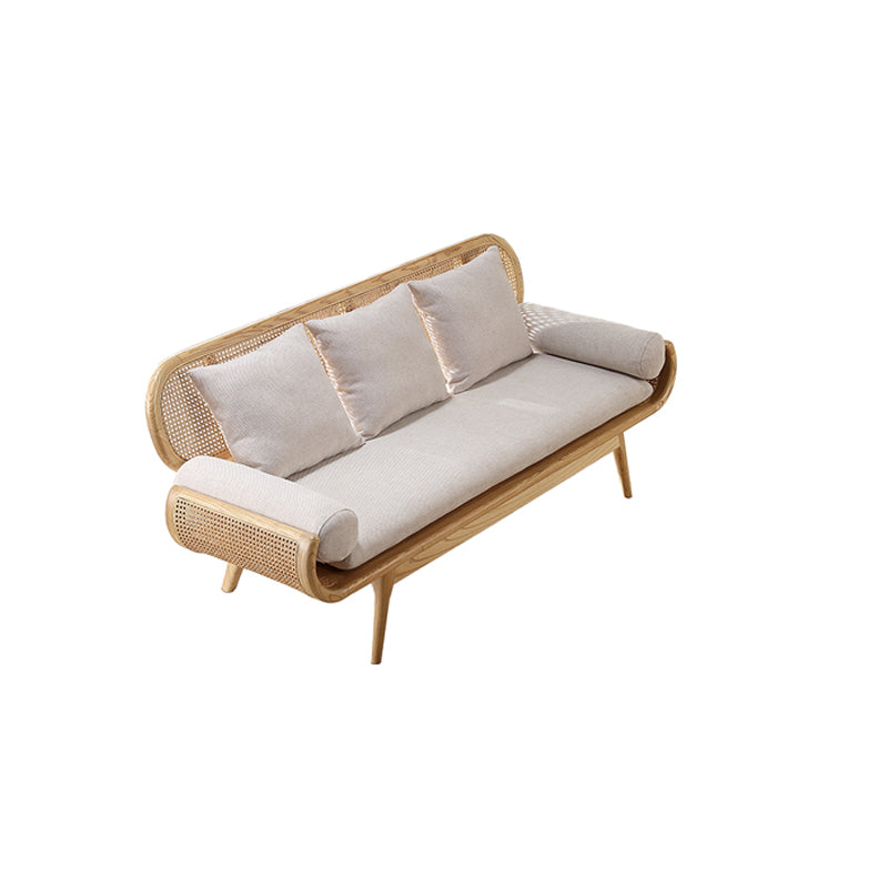 Tropical Corduroy Sofa in Solid Wood Linen Sofa for Living Room