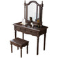Victorian Solid Wood Vanity Makeup Dressing Table Stool Set with 2 Drawers Clearhalo 'Bedroom Furniture' 'furn' 'furn_makeup_vanities' 'Furniture' 'Makeup Vanities' 'makeup_vanities' 7533445