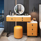 Contemporary Make-up Vanity with 6 Drawers and Stone Top for Bedroom